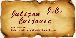 Julijan Cvijović vizit kartica